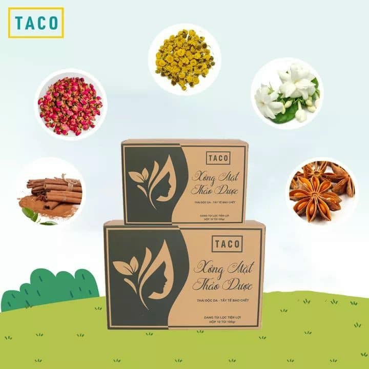 Xông Mặt Thảo Dược TACO cải thiện mụn ẩn đầu đen