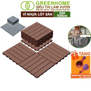 10 Vỉ Nhựa Lót Sàn Greenhome, Catleza, D30xR30cm, Độ Bền 5 Năm, Dễ Lắp Đặt, Trang Trí Sân Vườn