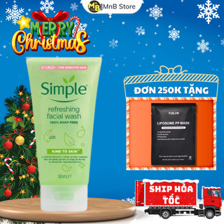 Sữa Rửa Mặt Simple Giúp Da Sạch Thoáng Kind To Skin Refreshing Facial Wash Gel 150ml