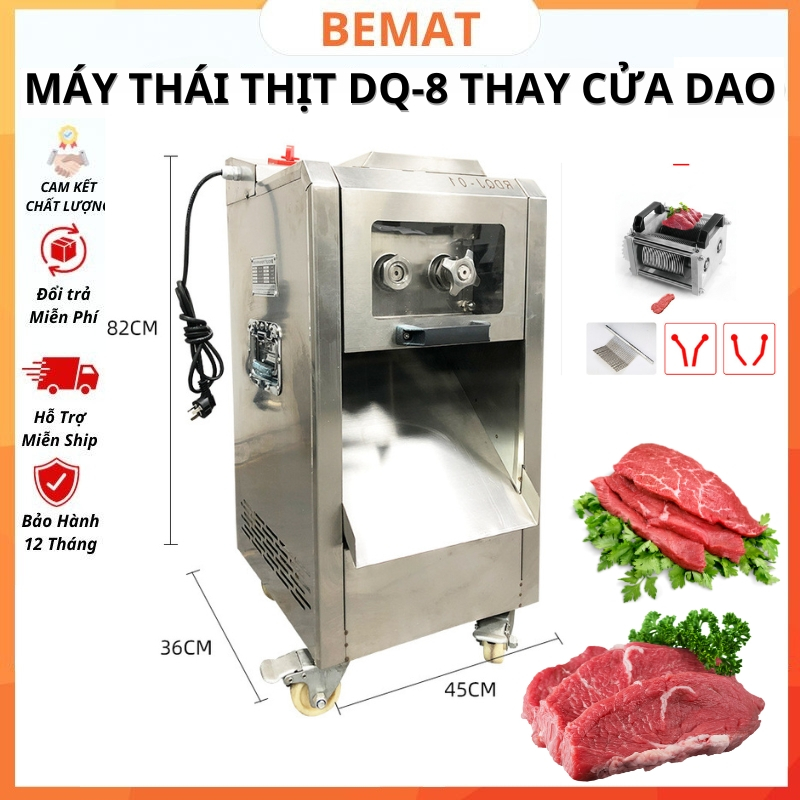 Máy Thái thịt thay cửa dao DQ-8 Phù Hợp Thái Thịt Tươi Sống Năng Xuất 250kg/h Phù Hợp Cơ Sở Kinh Doanh Nhà Hàng