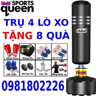 Bao trụ cát đấm bốc boxing tự đứng ABJ chính hãng tặng full 8 món phụ kiện bao cát boxing đấm bốc