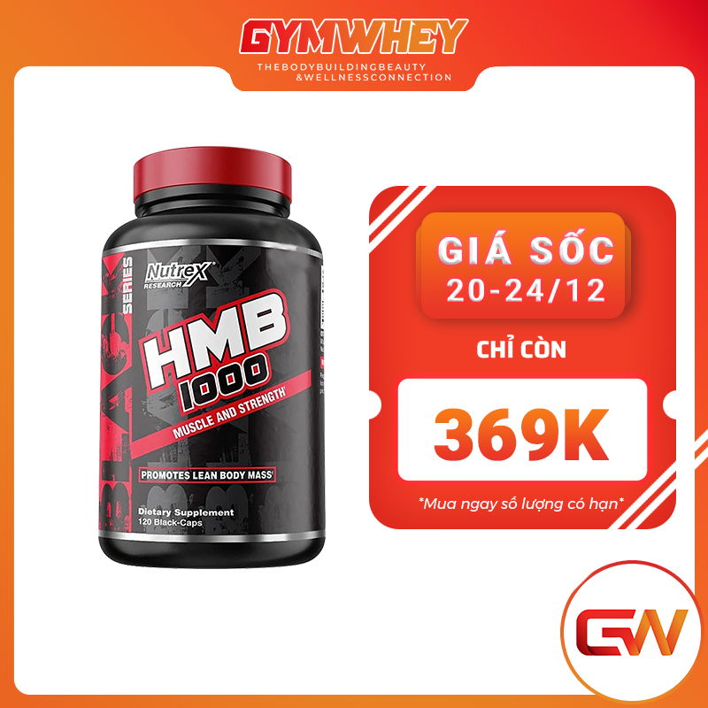 Nutrex HMB 1000 Thực Phẩm Hỗ Trợ Phát Triển Cơ Bắp (120 Viên)