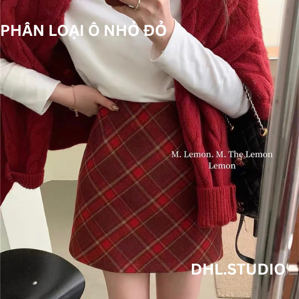 Chân váy dạ kẻ caro dáng ngắn chữ A D88