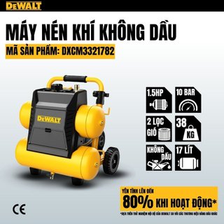 Máy nén khí không dầu 17l dewalt dxcm3321782 áp suất 10bar, chạy êm - hàng chính hãng