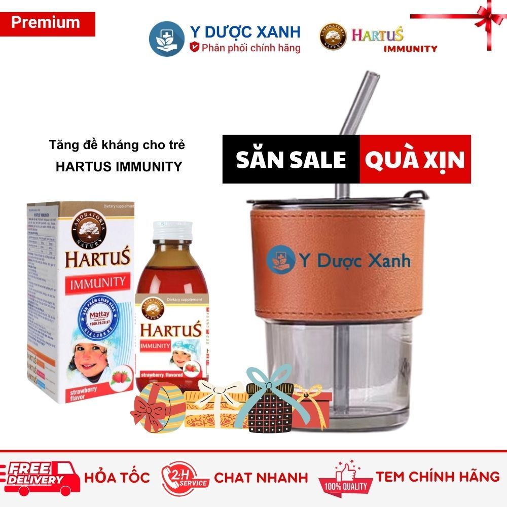 Tăng đề kháng HARTUS IMMUNITY, 150ml, Siro tăng miễn dịch cho bé - Y Dược Xanh