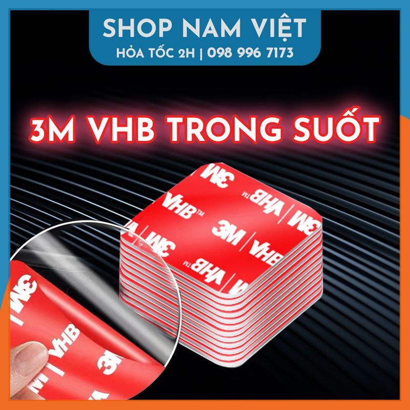 [TRONG SUỐT] Miếng Dán 3M VHB Siêu Dính Chống Nước, Không Để Vết Keo