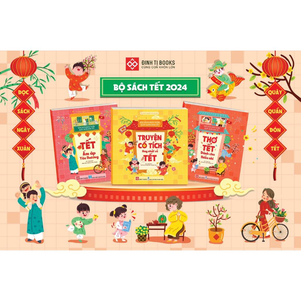 Sách - Combo 3 cuốn Tết 2024 - Đọc sách ngày xuân, quây quần đón Tết - Đinh Tị Books