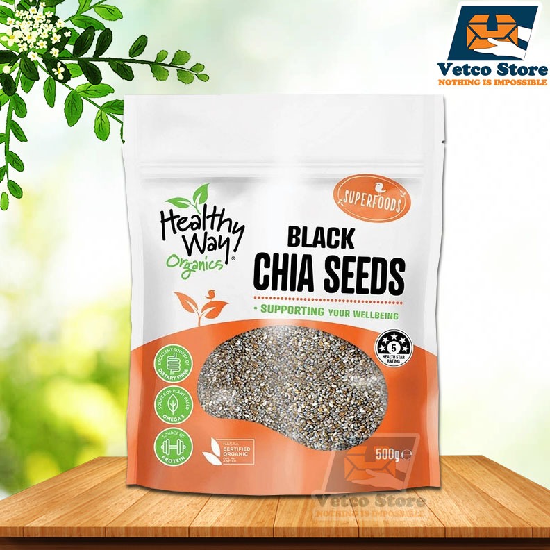 Hạt Chia Úc Healthy Way Organic Black Chia Seeds 500g