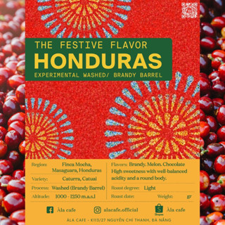 Cà phê Specialty Honduras Brandy Barrel Washed rang light 200gram