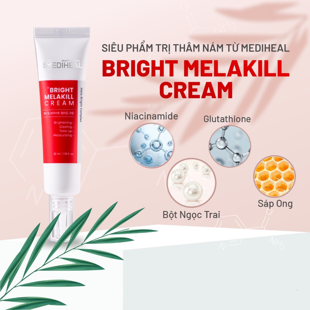 Kem dưỡng trắng nâng tone chứa Glutathione, Niacimamide, mờ thâm sạm, nám, đốm nâu Mediheal
