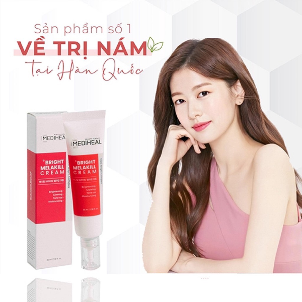 Kem dưỡng trắng nâng tone chứa Glutathione, Niacimamide, mờ thâm sạm, nám, đốm nâu Mediheal