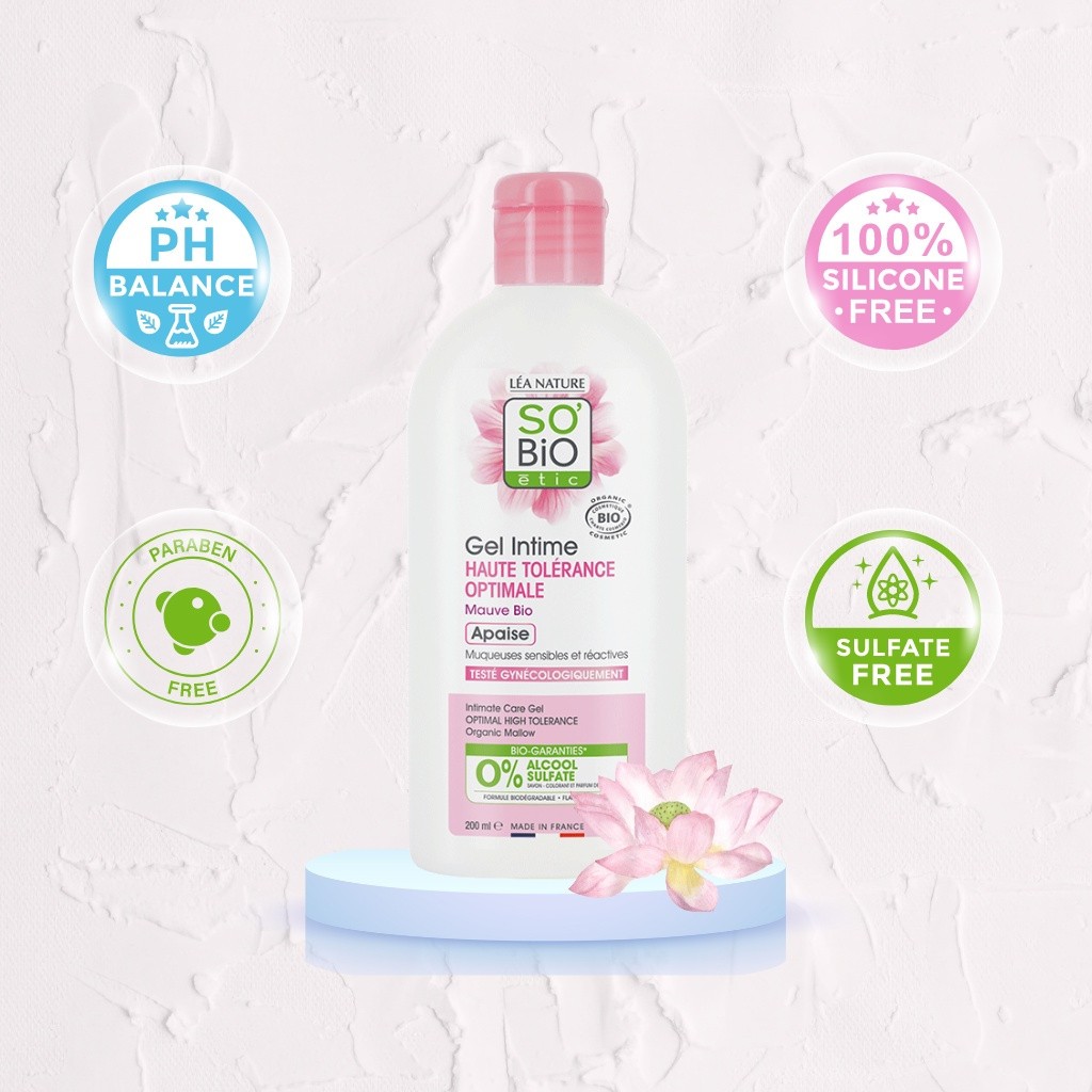 Dung dịch vệ sinh hữu cơ Pháp độ pH trung tính chăm sóc vùng nhạy cảm Sobio Etic Gel Intime 200ml