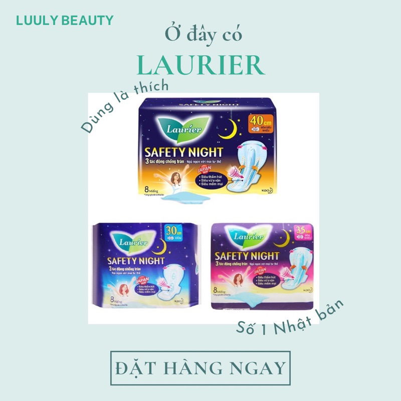 Combo 3 tặng 1 Băng vệ sinh Laurier đêm 30cm/35cm/40cm 4miếng👇