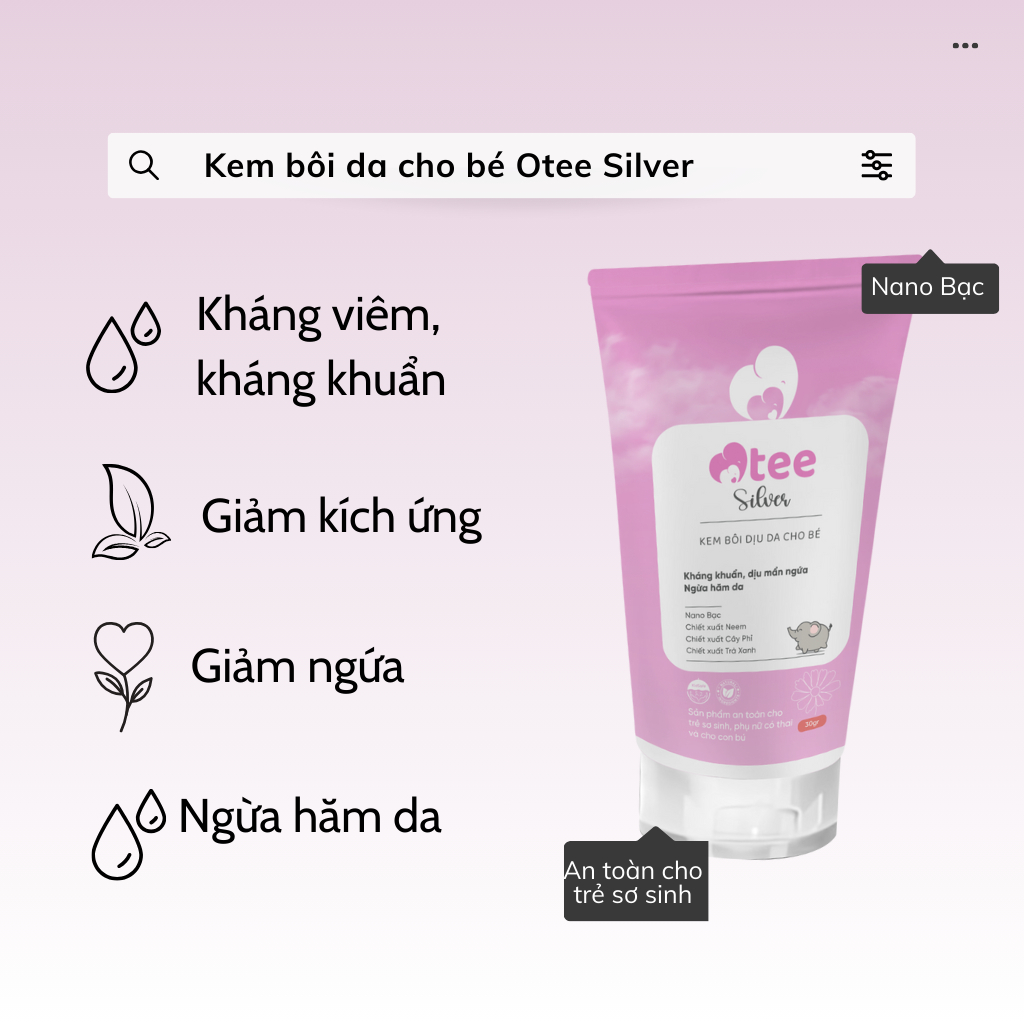 Kem Bôi Da Cho Bé Fitolabs Otee Silver Giúp Giảm Mẩn Ngứa, Hăm Tã, Chàm Sữa, Dưỡng Ẩm Tuýp 30g FITO6