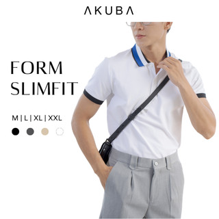  Áo polo nam vải cá sấu cotton AKUBA form slimfit, chất liệu thoáng mát, mềm mại, thấm hút mồ hôi tốt 03Y0529