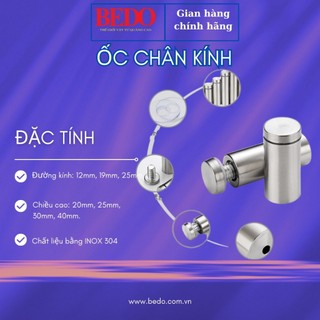 Ốc chân kính, trụ inox, ốc chân kính inox, ốc chân kính nhà tắm, ốc chân gương inox, ốc cách tường, ốc bắt kiếng inox