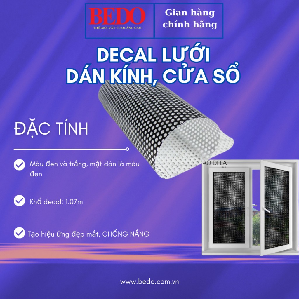 Decal lưới dán kính cửa sổ, kính ô tô, decal lưới, decal dán kính oto, decal dán cửa, decal chống nắng, decal chống nóng