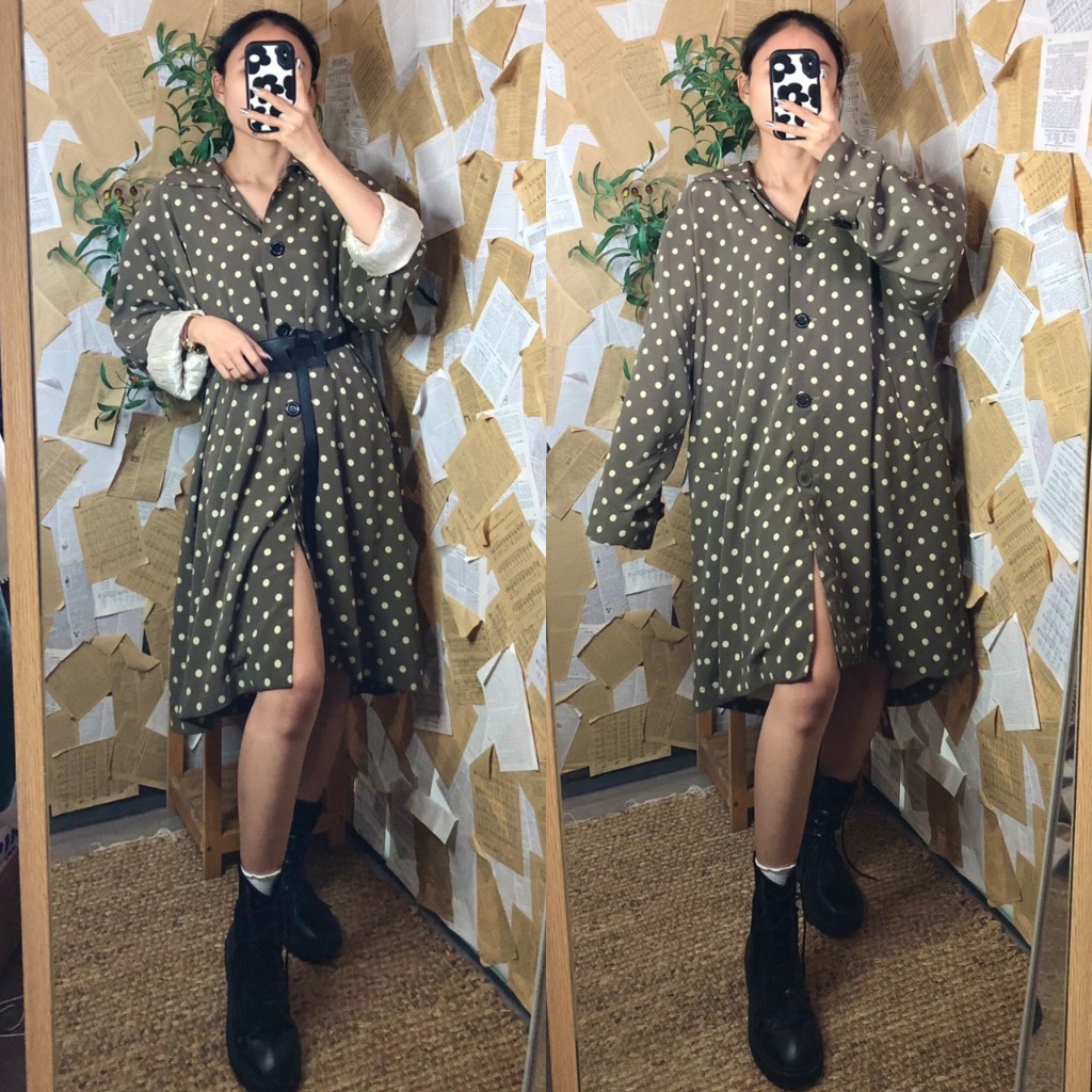 Đầm voan cổ sen bigsize 2hand