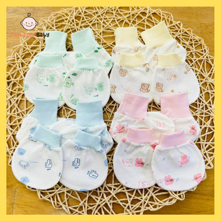 1 Set bao tay chân sơ sinh cao cấp CUN CON - Chất vải cotton 100% mềm mại, thoáng mát
