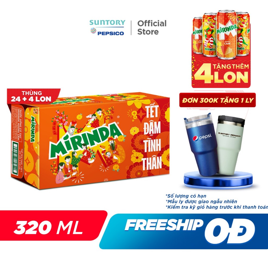 Thùng Nước Ngọt Có Gaz Mirinda Cam