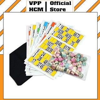 Bộ lô tô 90 số bằng giấy và gỗ chơi loto cờ lô tô bằng gỗ đẹp - lô tô cây