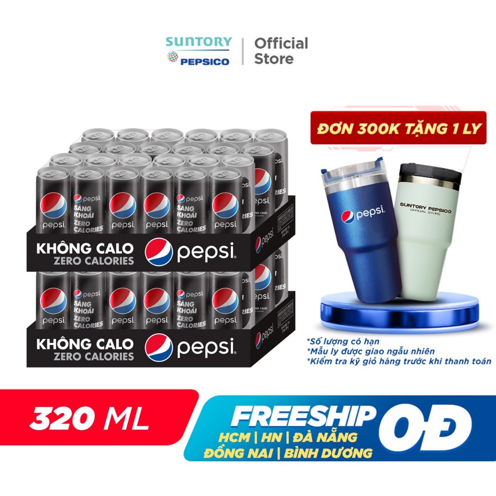 Combo 2 Thùng 24 Lon Pepsi Không Calo