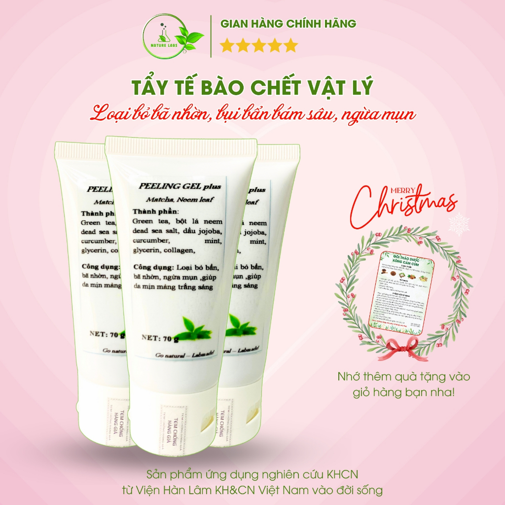 Gel tẩy tế bào chết mặt kem tẩy da chết mặt thiên nhiên an toàn cho mẹ bầu dùng được hầu hết với mọi loại da tuýp 70g