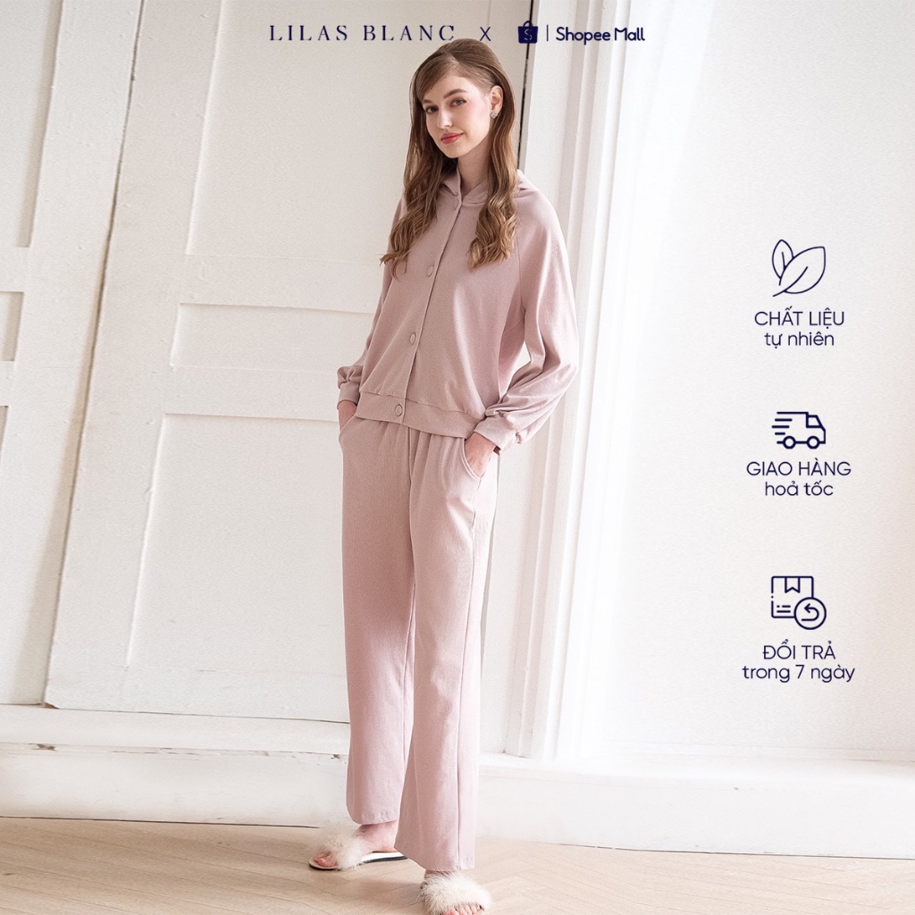 Bộ Nỉ Nữ Kèm Mũ Thỏ Màu Hồng Sweetie Bunny LILAS BLANC