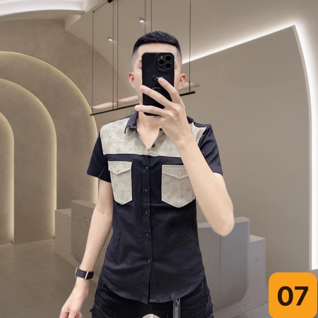 Áo sơ mi nam mữ boy phố  sơ mi thom browene hót hít mẫu mới Chất đ lụa đẹp ,thoáng mát ,form đẹp SM037