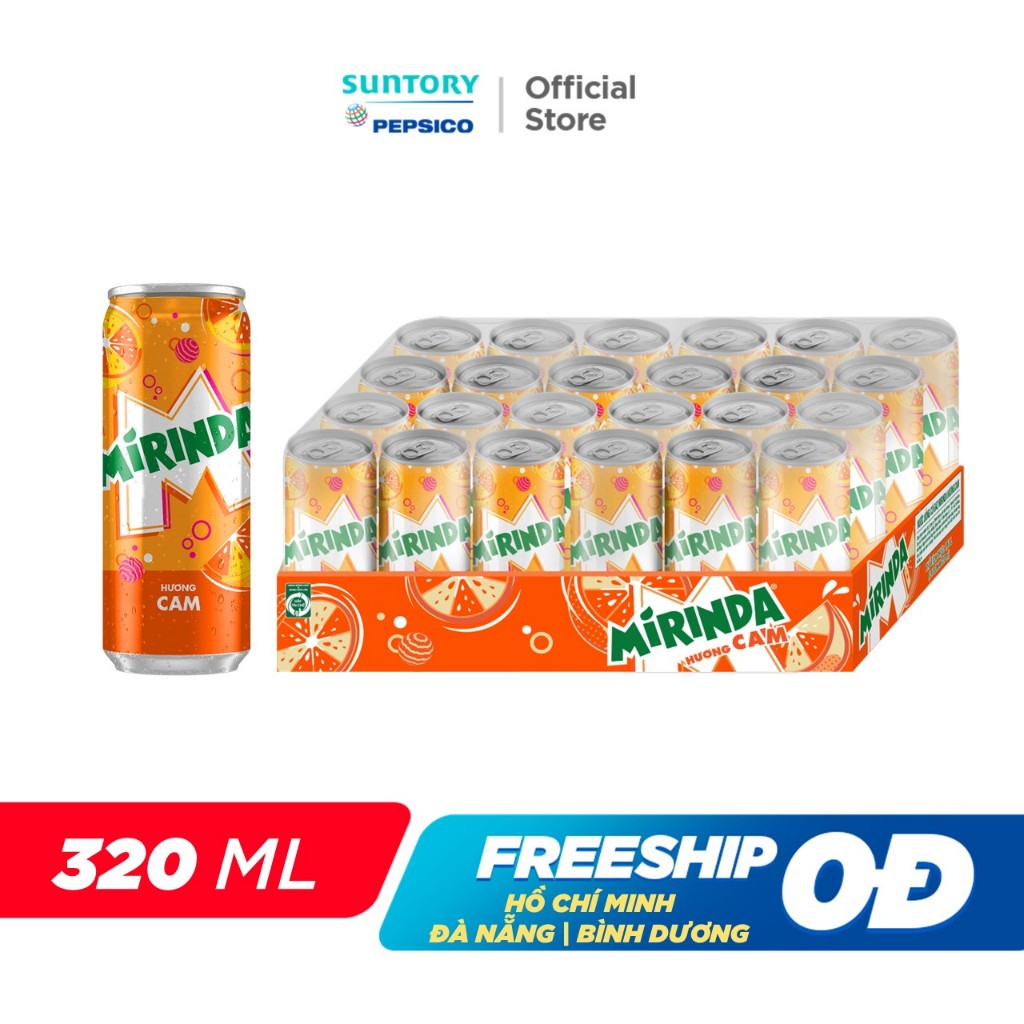 Thùng Nước Ngọt Có Gaz Mirinda Cam