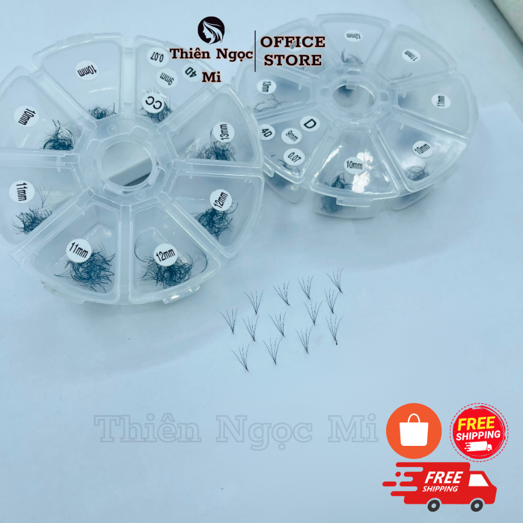 Mi Fan 4d độ cong C-CC-D Hộp 500 FAN, 0.07,Keo Nối Mi, Mi Khay,- Dụng cụ mi Eyelash 💞FREESHIP💞 - Thiên Ngọc Mi