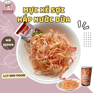 Khô mực xé hấp nước dừa lạt nhi food hũ pet 250gr