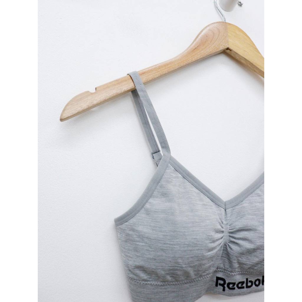 C4142 - Áo bra tập in chữ reebok viền nhún trước