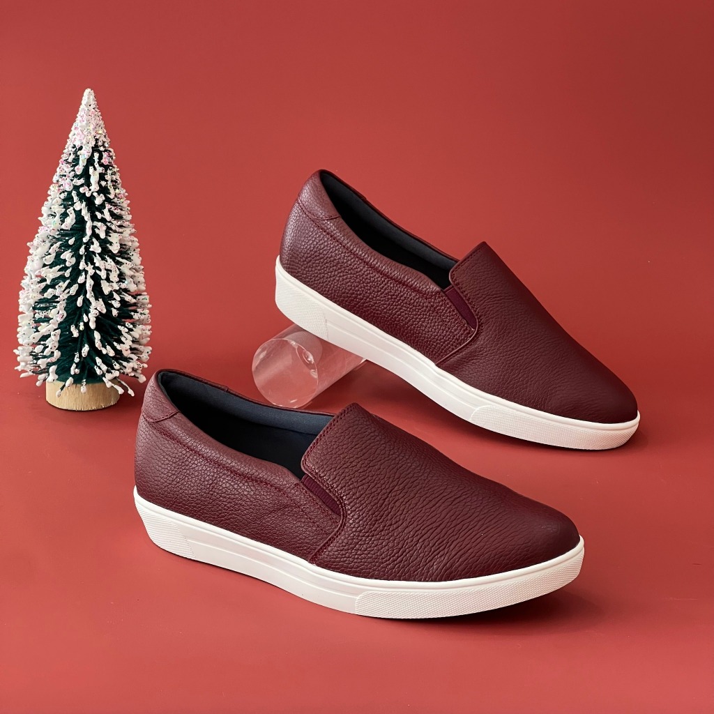 Slipon da thật độn đế 4cm MT731