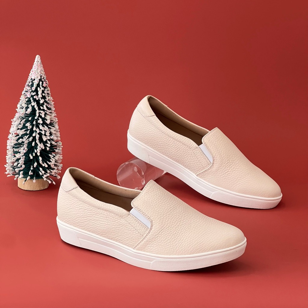 Slipon da thật độn đế 4cm MT731