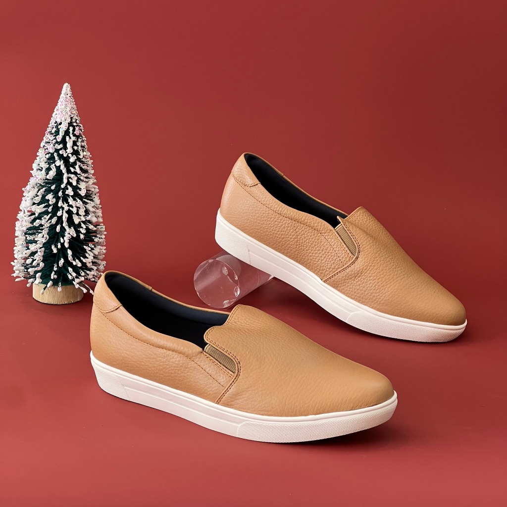 Slipon da thật độn đế 4cm MT731