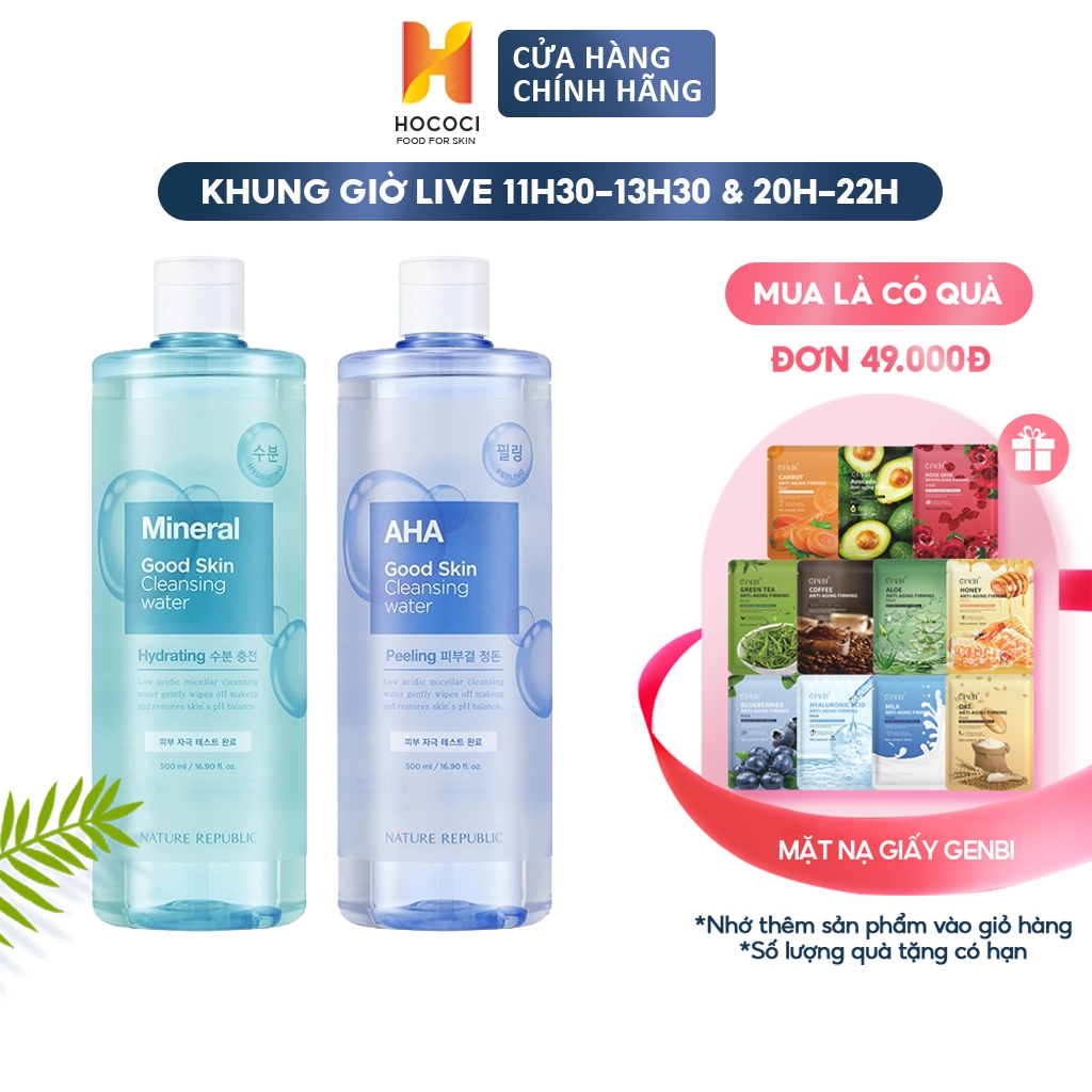 Nước tẩy trang Nature Republic Good Skin Cleansing Water 500ml