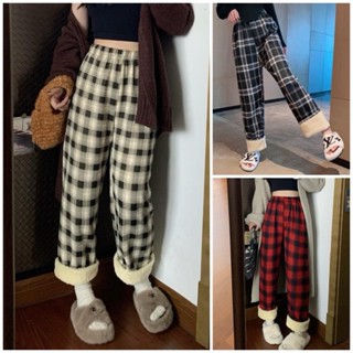 Quần kẻ caro lót lông siêu ấm