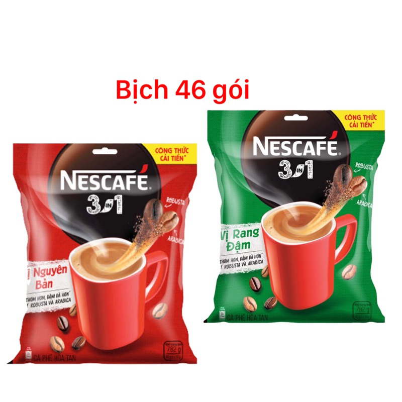 Cà phê Nescafé ĐỎ 3 in (1 bịch 46 gói x 17g)