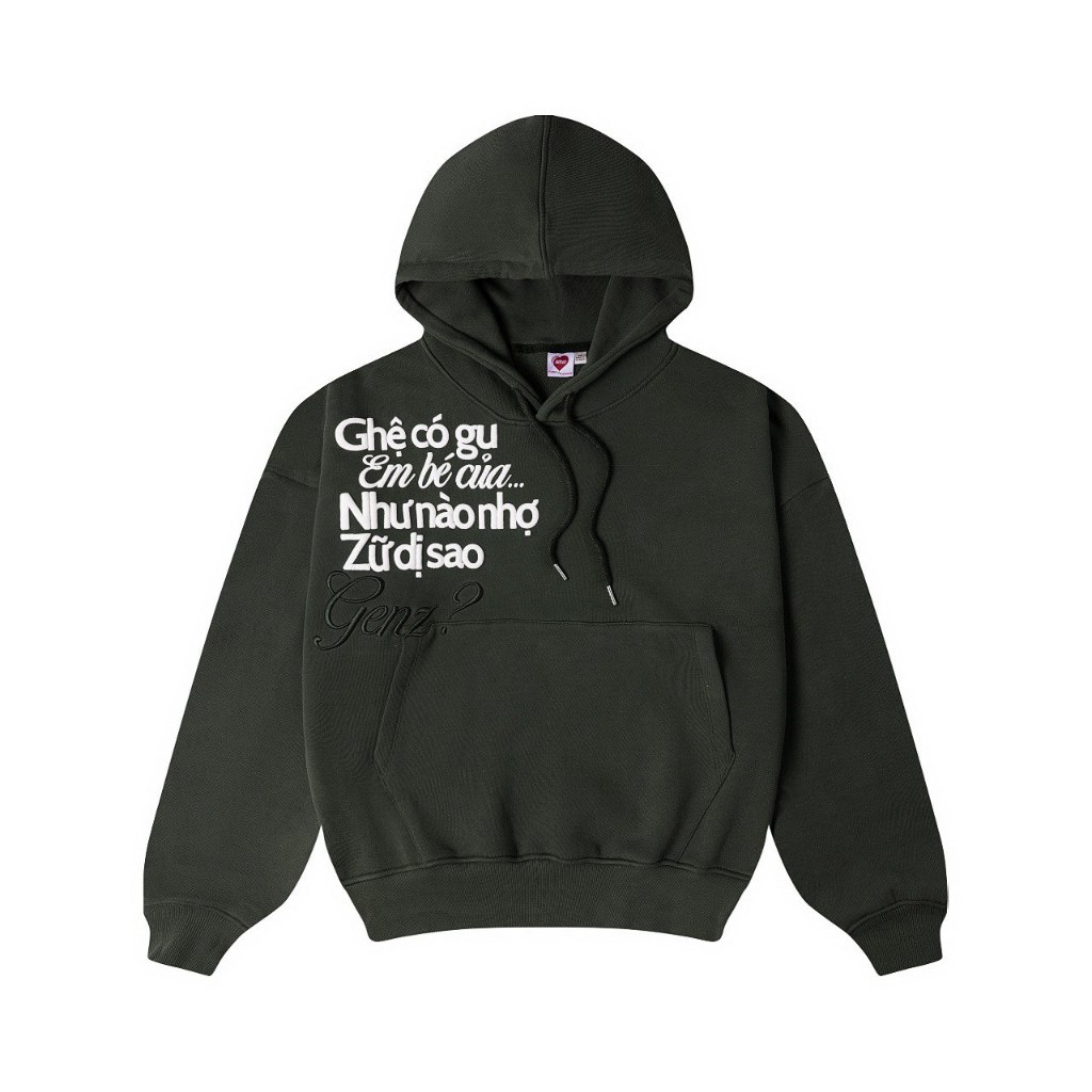 AITHER STUDIO Áo nỉ Hoodie gen Z form Boxy