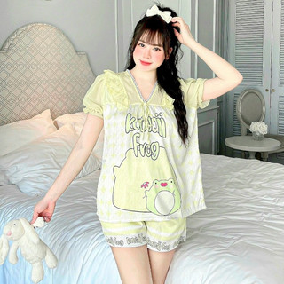 Đồ bộ pijama bộ ngủ tiểu thư bánh bèo đồ bộ tiểu thư đồ bộ nữ set đồ bộ ngủ nữ lụa xước - CN48