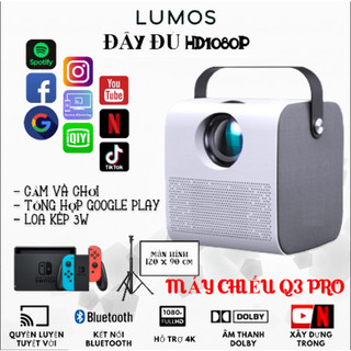 🔥ưu đãi lớn 🔥máy chiếu lens q3 pro android projector wifi led lcd 4k hd 1080p 8000 lumens bảo hành 10 năm