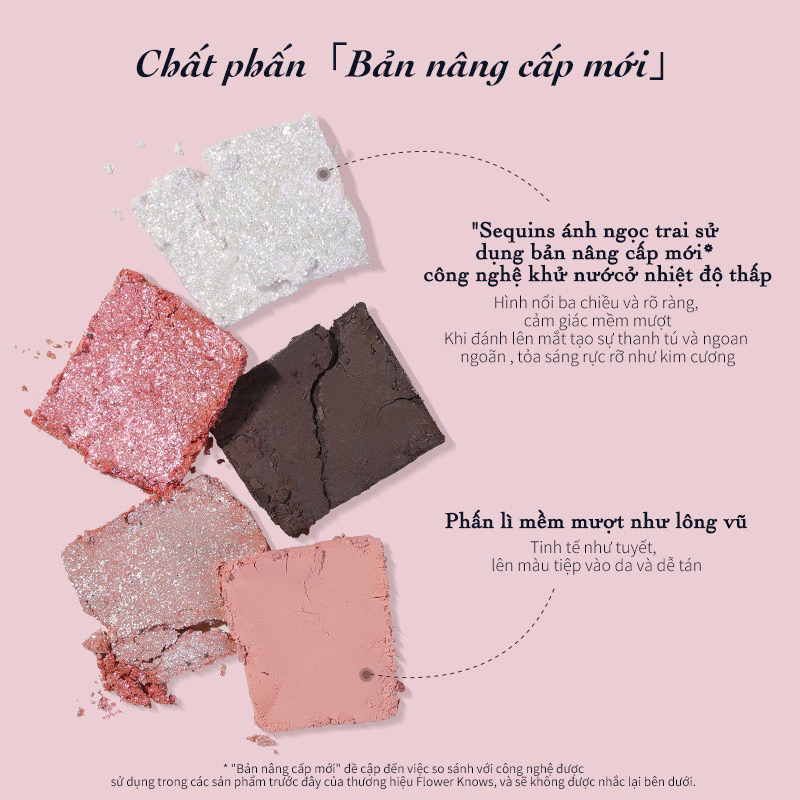 Bảng phấn mắt FLOWER KNOWS Swan Ballet Series Six-Color Eyeshadow