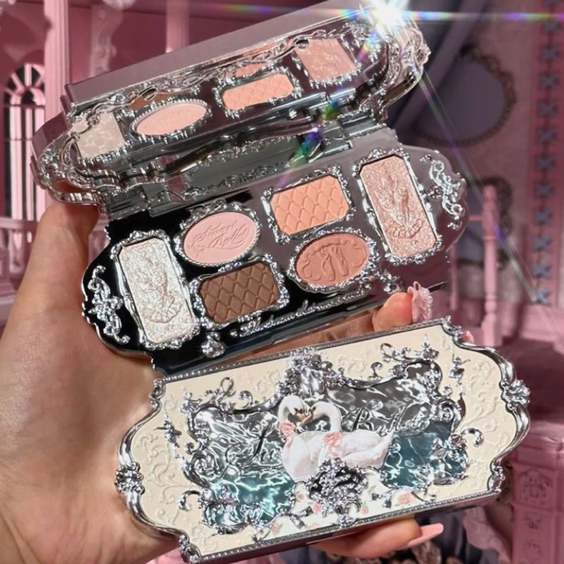 Bảng phấn mắt FLOWER KNOWS Swan Ballet Series Six-Color Eyeshadow