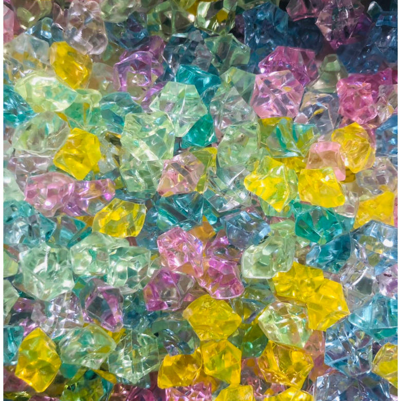 SALE 50 % Túi 50-100 viên đá nhựa giả pha lê nhiều màu sắc/ Phụ kiện trang trí phông nền chụp ảnh sản phẩm - Thả bể cá -