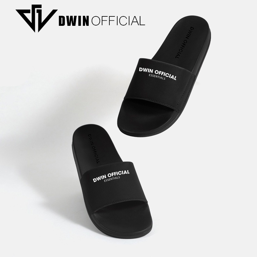 Dép quai ngang nam nữ slipper DWIN đen fullbox local brand