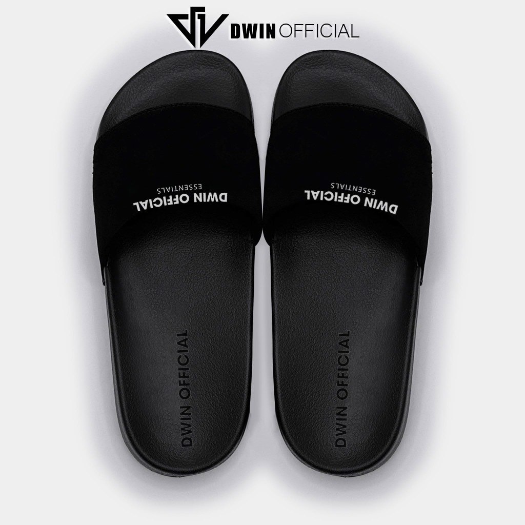 Dép quai ngang nam nữ slipper DWIN đen fullbox local brand