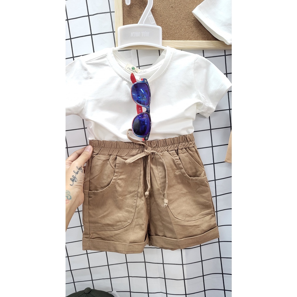 Áo thun tay ngắn trắng trơn Bigbaby, chất thun cotton mềm thoải mái cho bé 7-32KG 8796