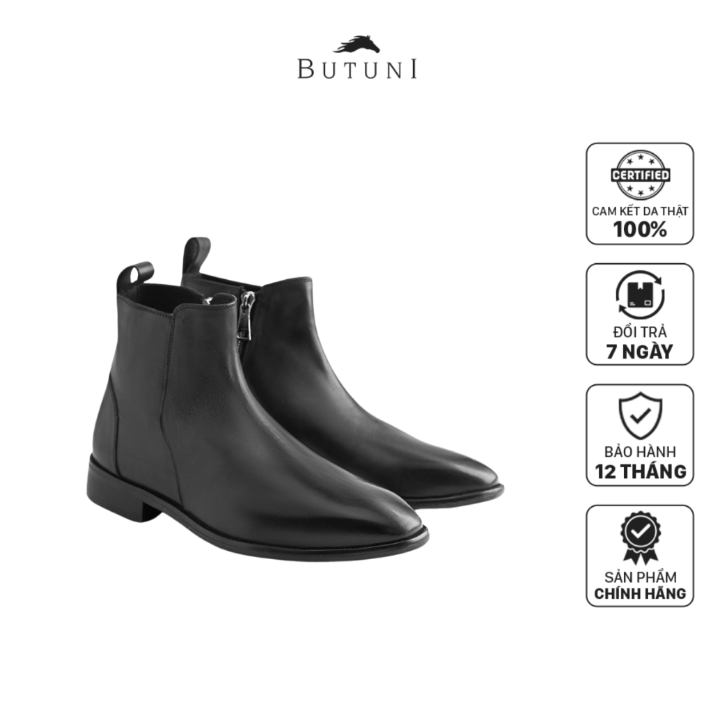 Giày Boot Nam BUTUNI Luca Chelsea Boot Da Bò Đế Phíp City Khâu Thủ Công Cao Cấp Chính Hãng
