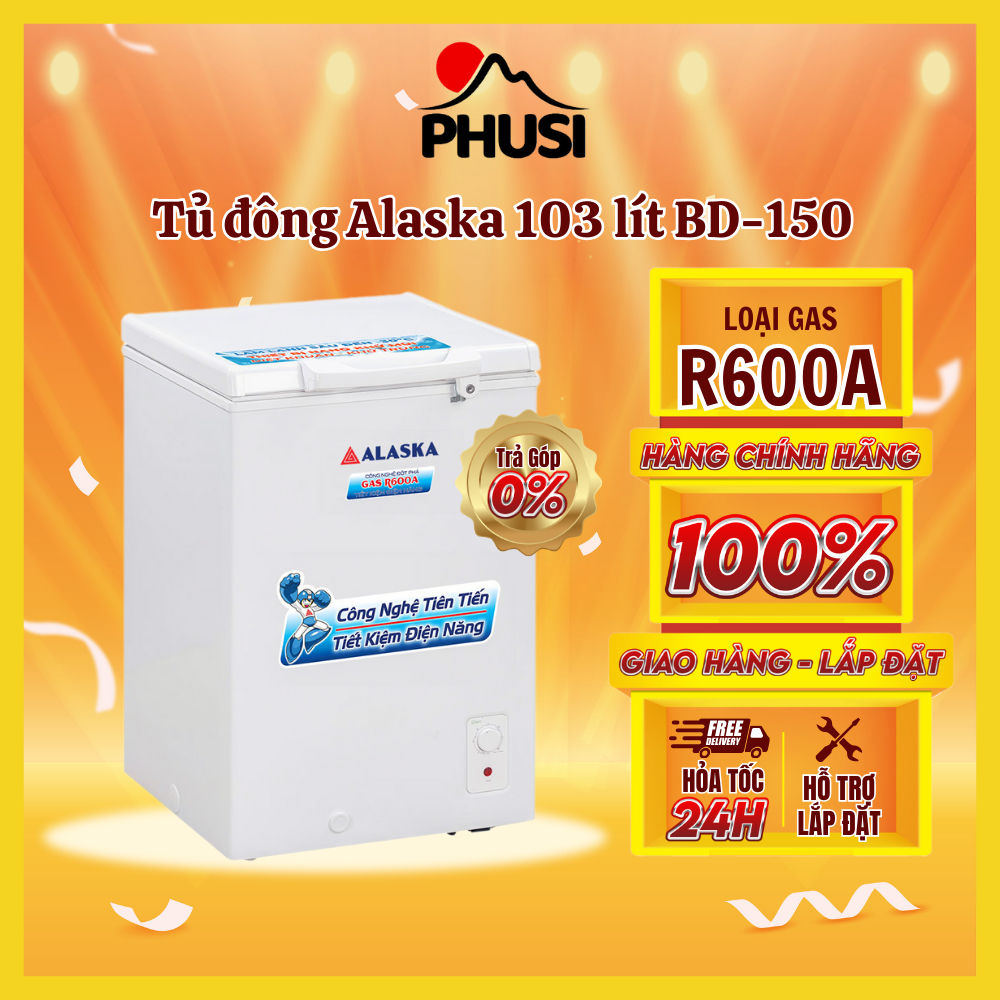[BD150] - [MIỄN PHÍ GIAO LẮP] - Tủ Đông Alaska 150 Lít BD-150